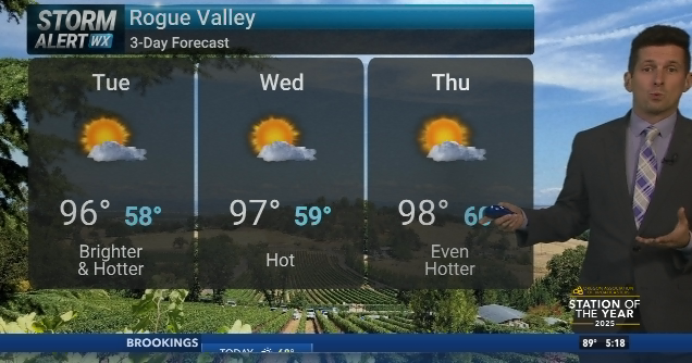 Hotter and brighter conditions through midweek