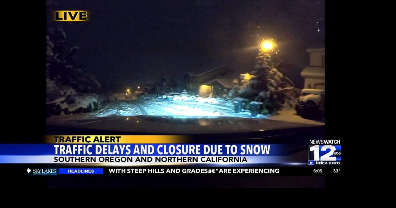 Live snowy conditions on Medford roads Video