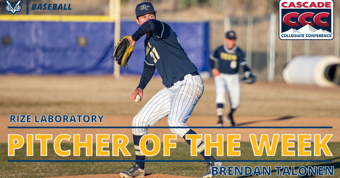 Talonen Named Cascade Conference Pitcher of the Week | Sports | kdrv.com