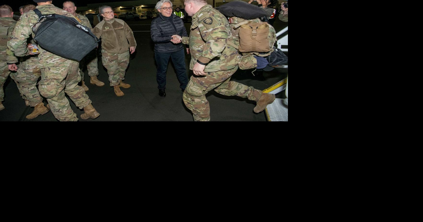 Gov. Kotek welcomes home Oregon soldiers at Portland airport
