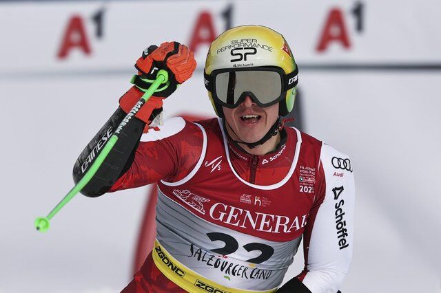 Austrian skier Raphael Haaser wins gold in men's giant slalom at the Alpine world championships