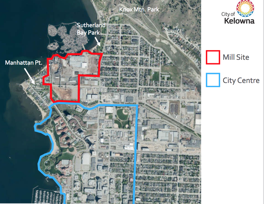 Map Of Downtown Kelowna Vision Sought For Kelowna's Former Downtown Mill Site | News |  Kelownadailycourier.ca