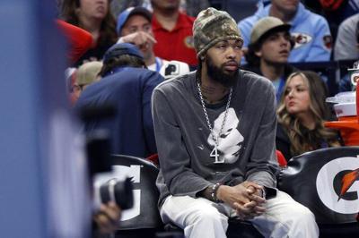 Raptors forward Brandon Ingram is running, doing lateral movement after ankle sprain