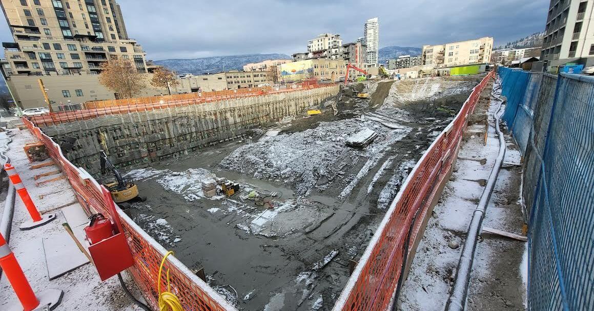 Big dig for UBCO's downtown Kelowna campus damaging nearby buildings