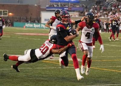 Alouettes crush Redblacks 47-21 after unveiling Grey Cup championship banner