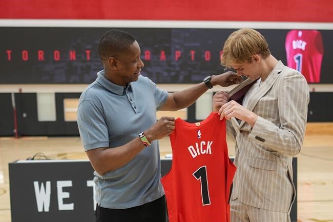 Toronto Raptors select Gradey Dick with the 13th overall pick of the NBA  draft