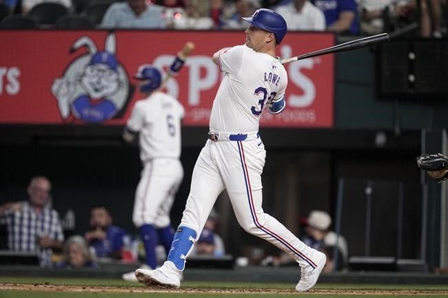 Struggling Heim has key hit as Rangers rout Blue Jays 13-8