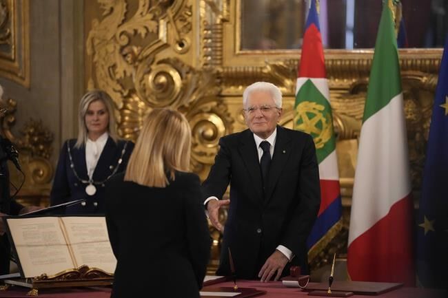 Far-right leader Giorgia Meloni sworn in as Italian premier