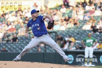 Scherzer wins for first time in nearly a year as Blue Jays beat the A's 7-6