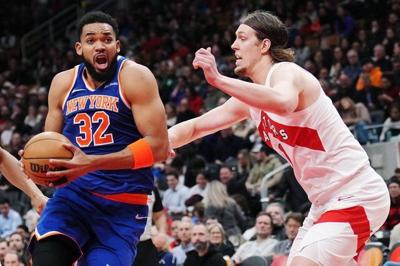 Karl-Anthony Towns's double-double helps Knicks fend off Raptors 121-115