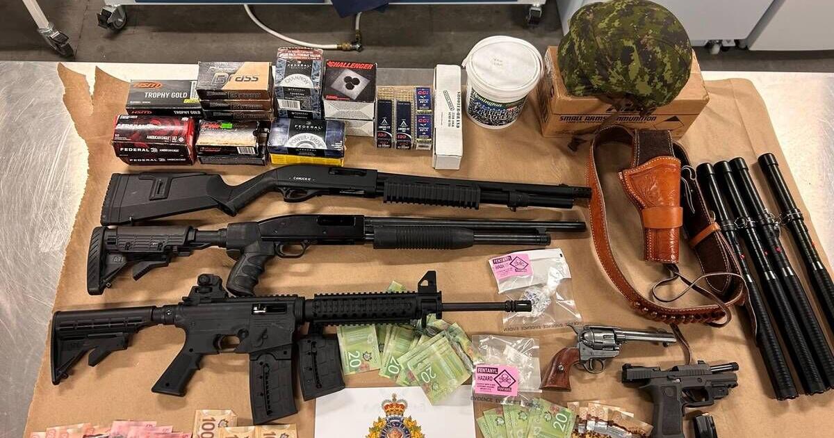 Weapons, drugs, and purses seized from Kelowna home