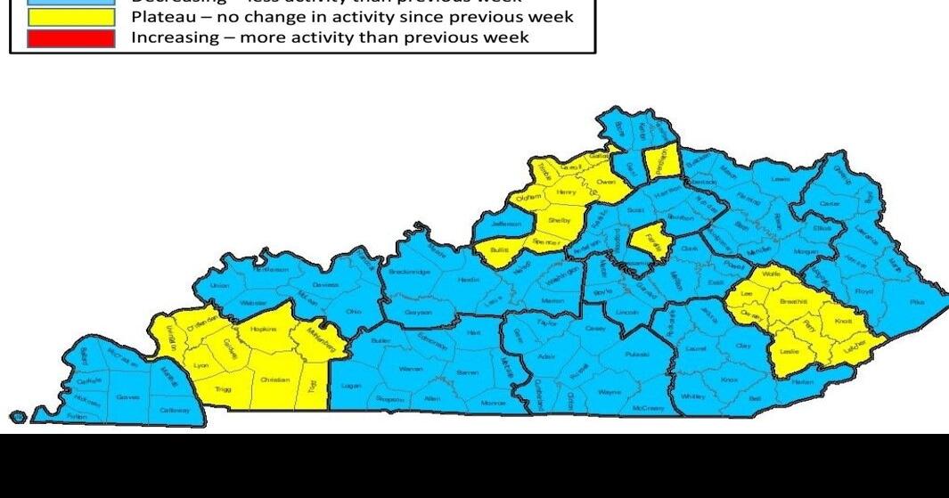 Decrease in flu cases in Kentucky over past month News