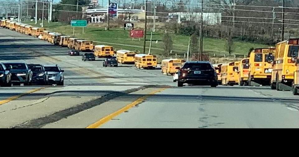 Massive school bus caravan with supplies making way west to tornado ...