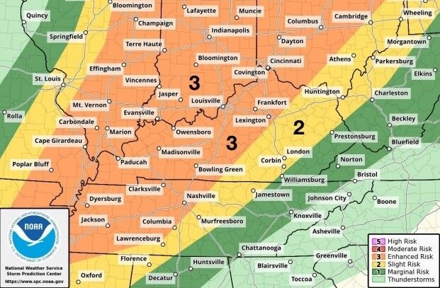 threat of weather LSU, Kentucky