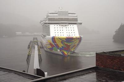 Norwegian Encore arrives at the Mill at Ward Cove