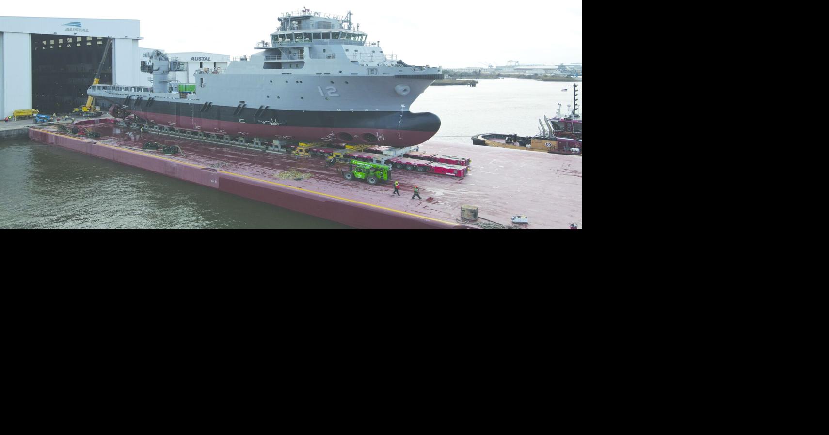 Alabama shipyard launches T-ATS-12 Solomon Atkinson