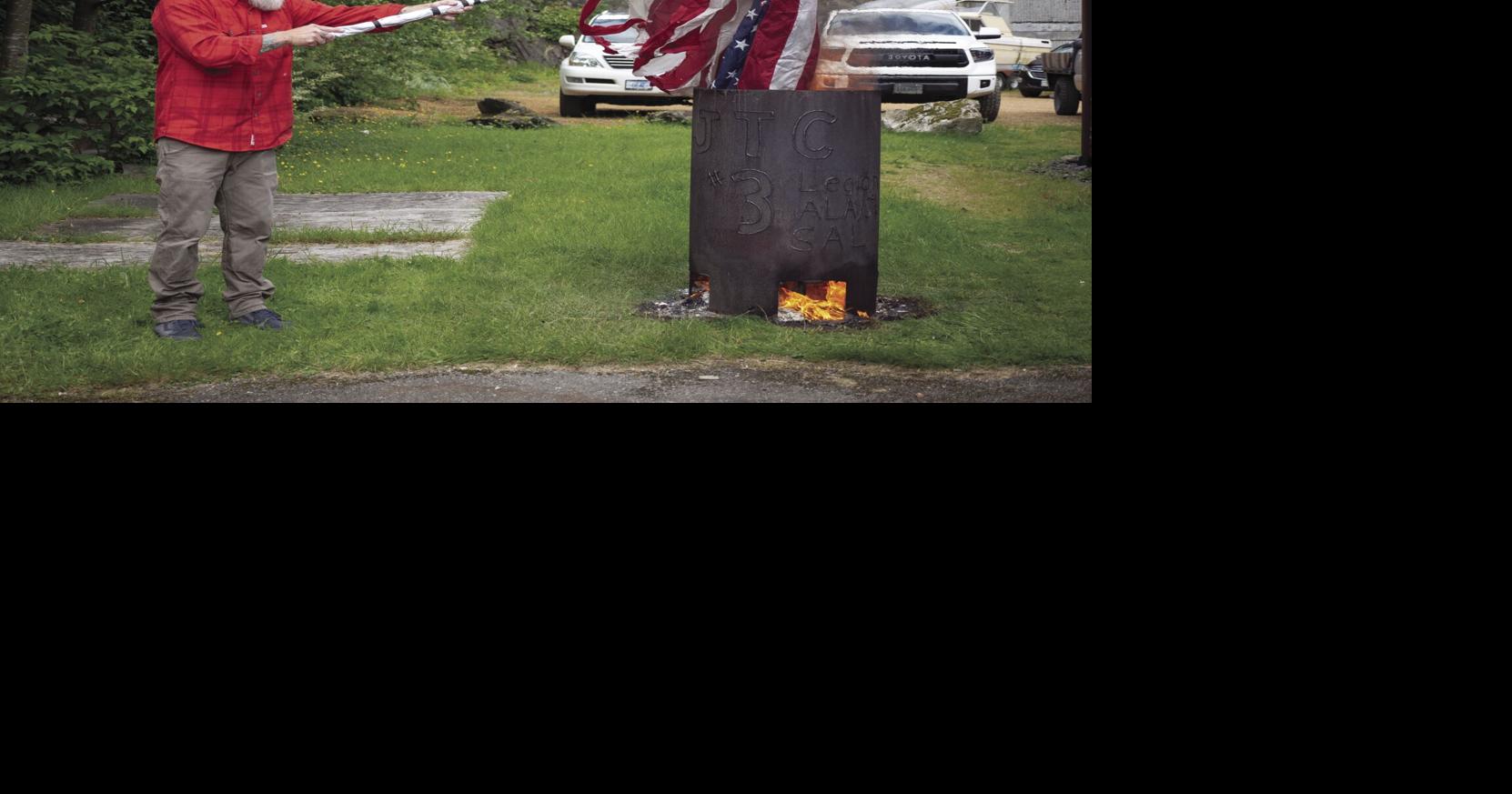 Flag retired during Flag Day ceremony at Joseph T. Craig American