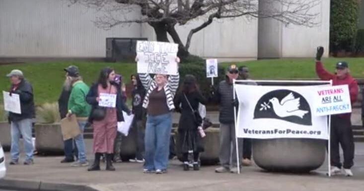 Students in Eugene rally against immigration crackdown downtown