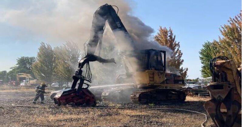 Excavator catches on fire in West Eugene | Archive | kezi.com