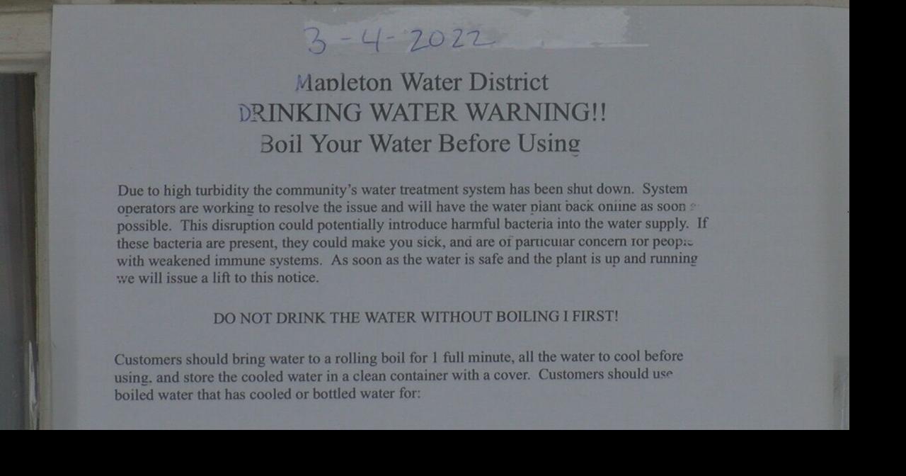 Mapleton announces boilwater notice; residents wait for improvement