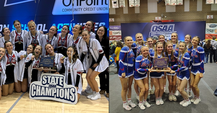 Santiam Christian and Lebanon cheerleading celebrate new year with new state titles