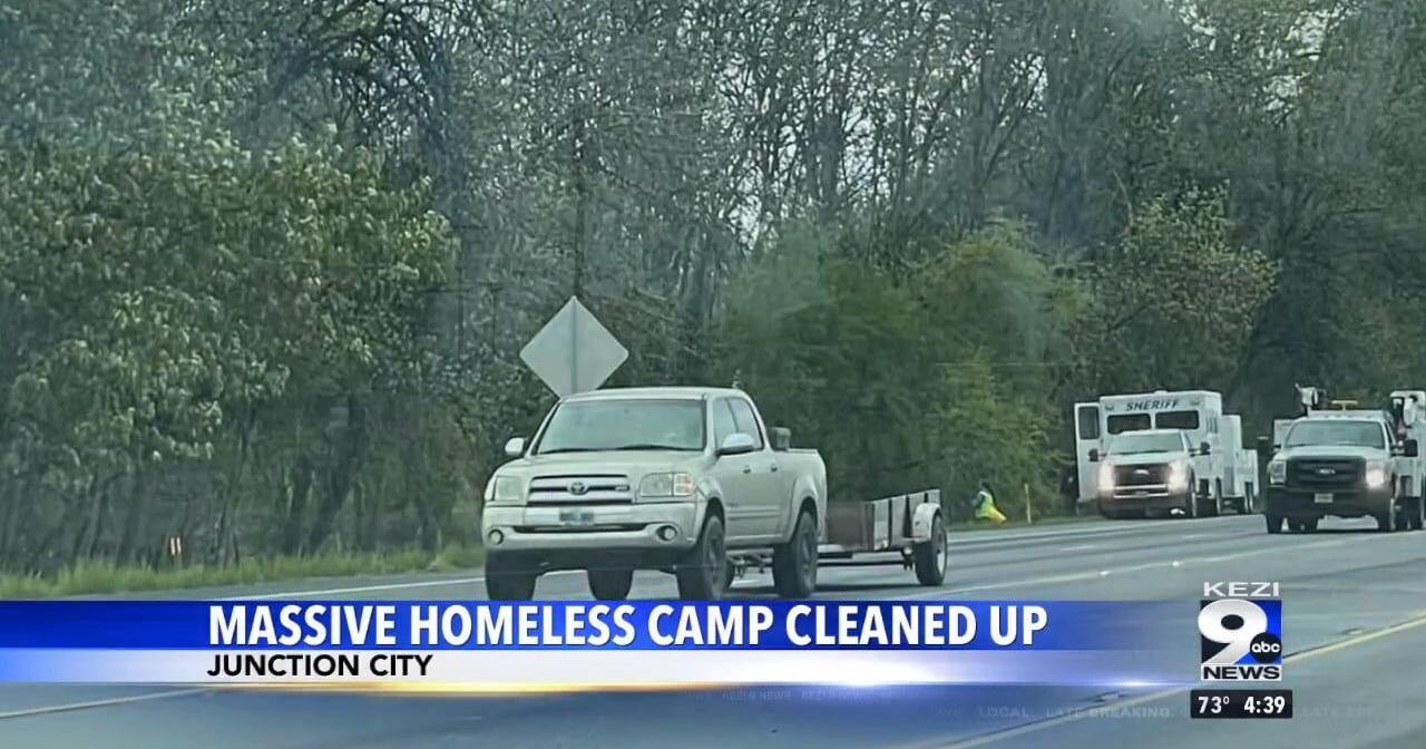 Large-scale homeless camp cleaned up along Highway 99 in Junction City - Vimarsana News