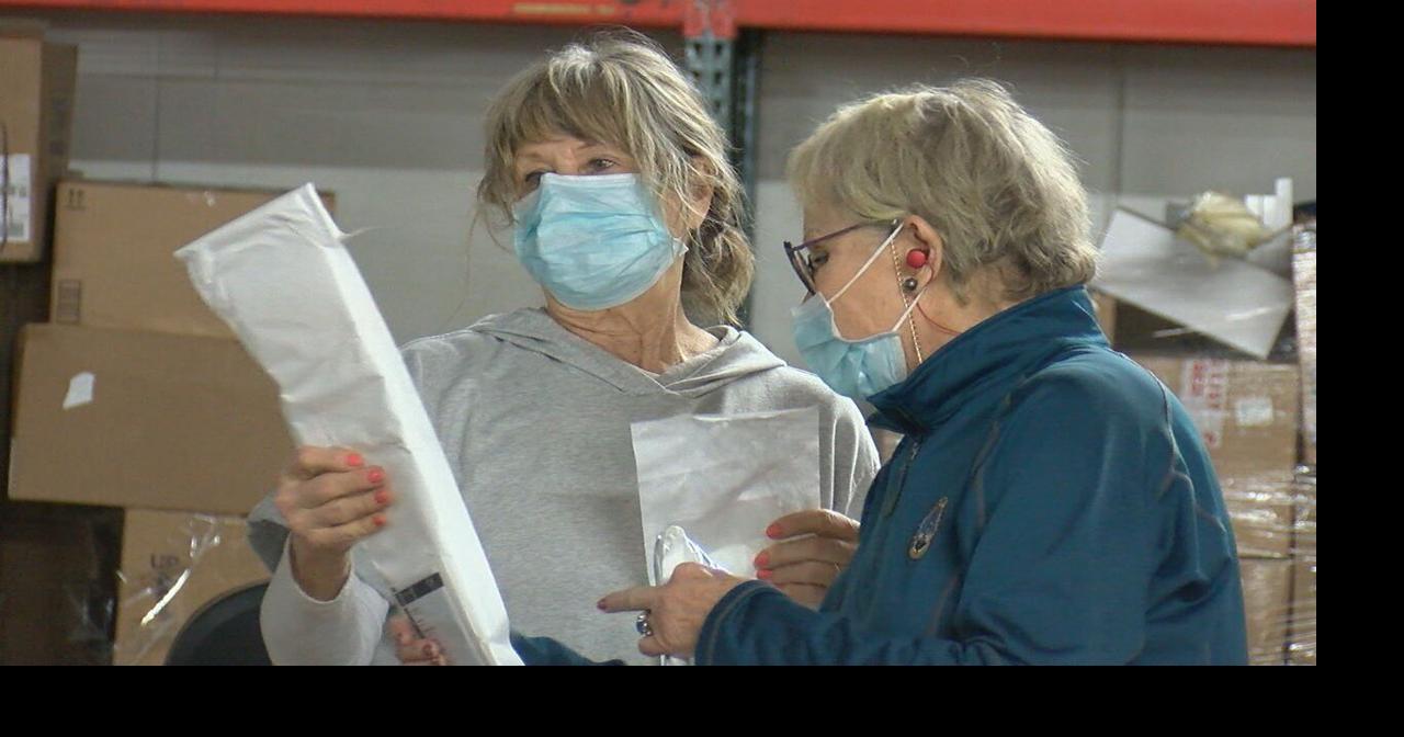 Volunteers sorting more than 100,000 in medical supplies for Ukraine