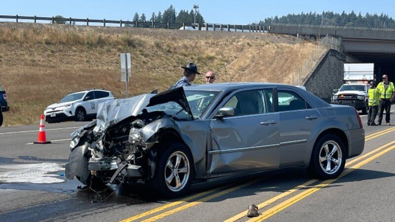Three hospitalized after crash off I-5 and Highway 58 | Local | kezi.com