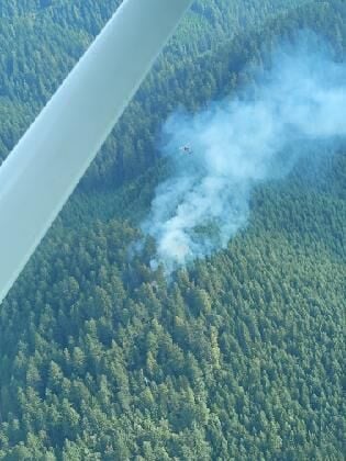 Aerial photo of Douglas County forest fire