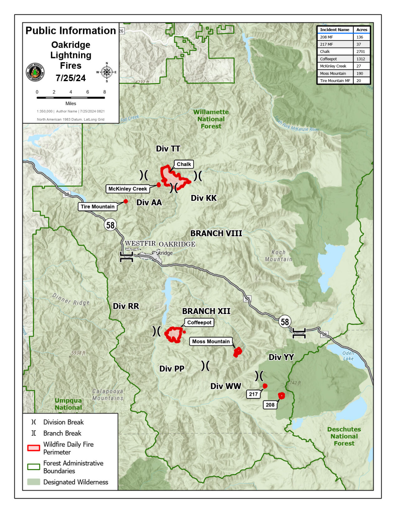 Oakridge Lightning Fires complex burning 4,425 acres in total | Local ...