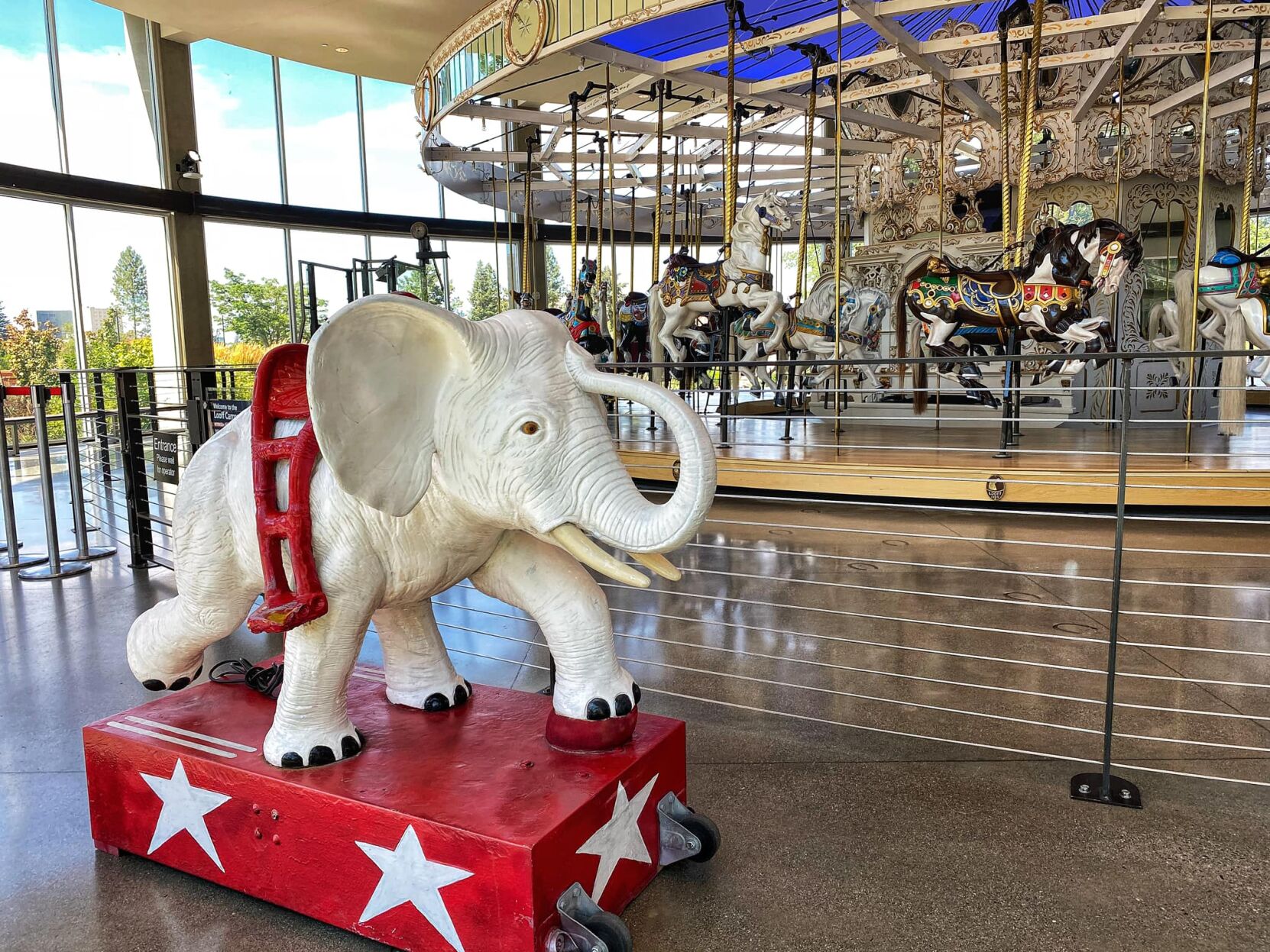 Iconic White Elephant ride settles into new home at Looff