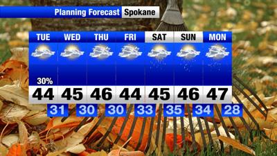 Morning showers before mostly cloudy skies and cooler temperatures ...