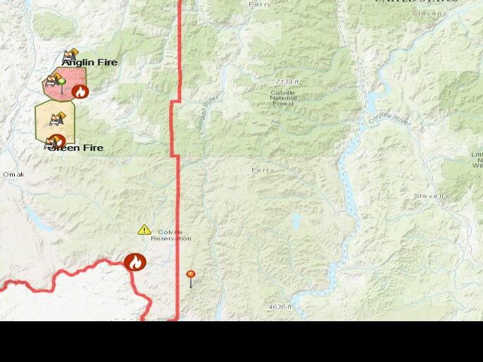 Map of Okanogan fires