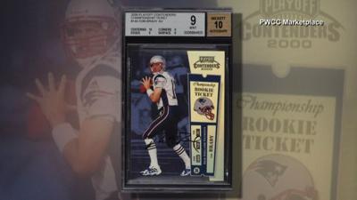 A Tom Brady rookie football card sold for $400,100