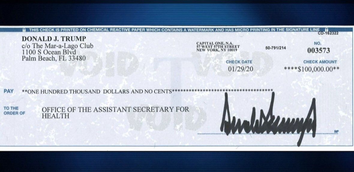 Trump donates his quarterly salary to fight coronaviruses-н зурган илэрц