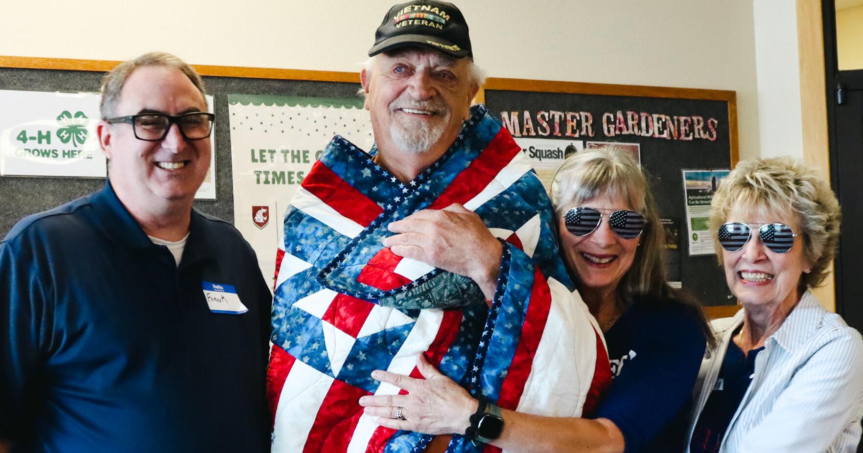 Airforce veteran receives handcrafted quilt from local quilters in Colville - Vimarsana News