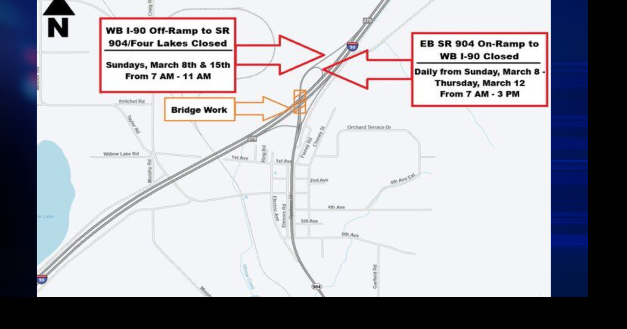I-90 closures planned at Four Lakes interchange | Spokane News | khq.com