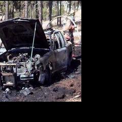 Police car destroyed by fire during stolen truck chase | Spokane News ...