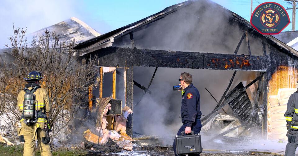 Garage fire in Spokane Valley swiftly contained, no injuries reported ...
