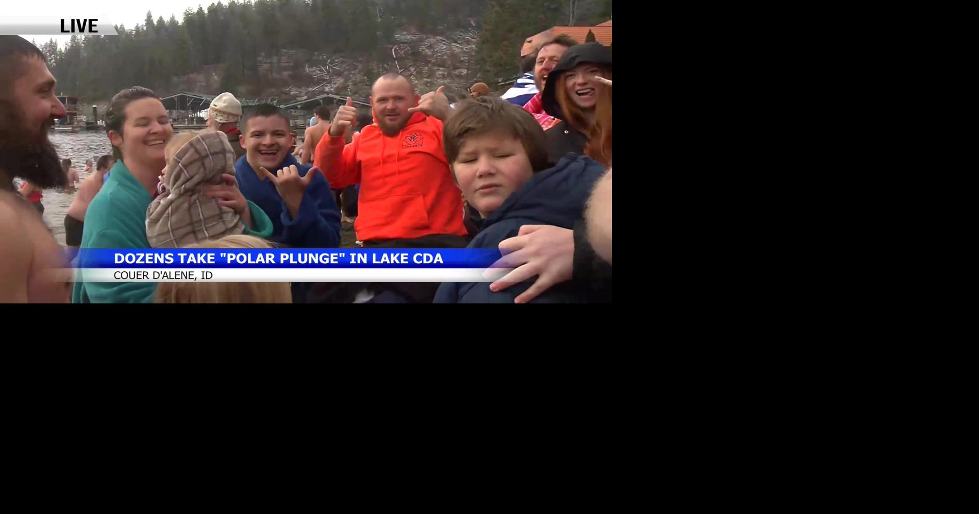 Dozens take polar plunge in Lake CDA | Top Video | khq.com