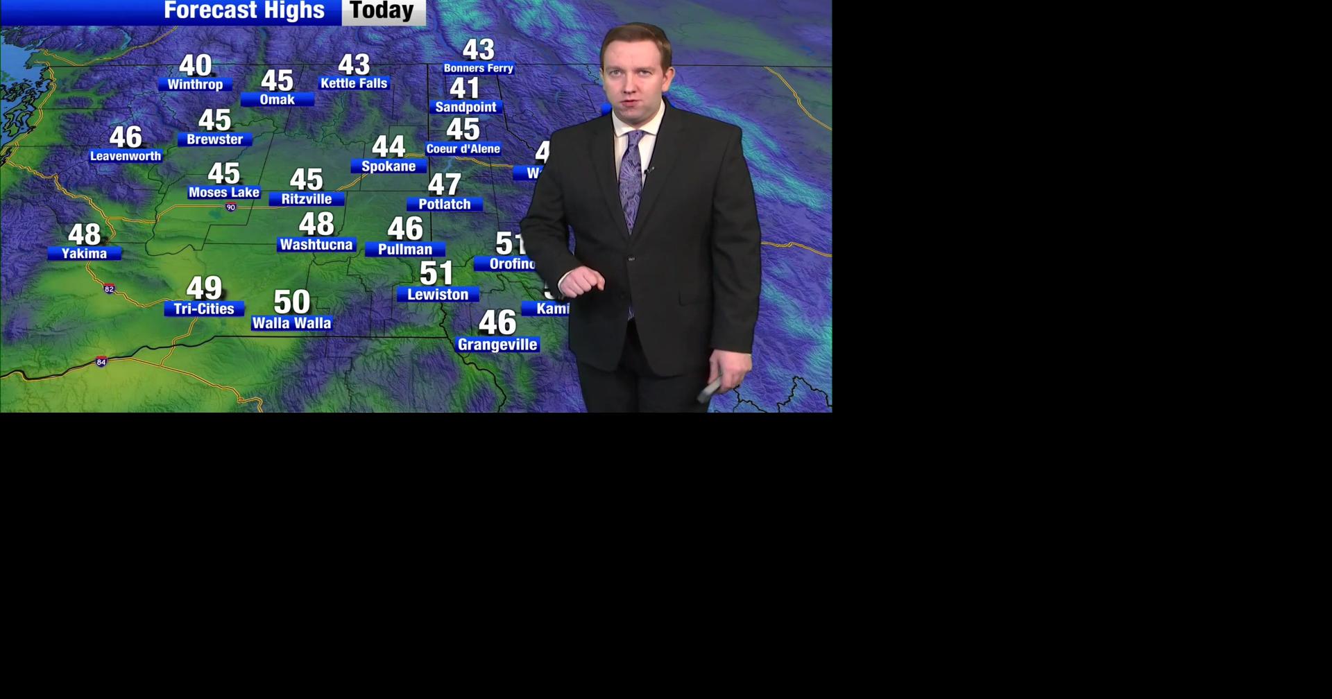 Cloudy day expected, possible rain tomorrow | Weather | khq.com