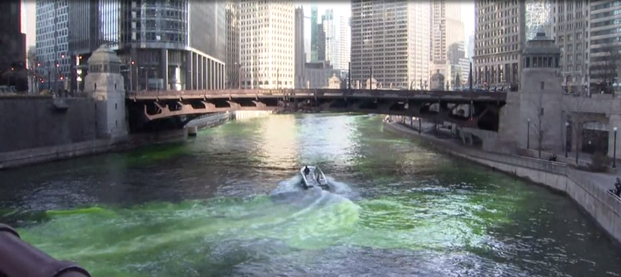 Chicago River dyed green for St. Patrick's Day in surprise move from the  city