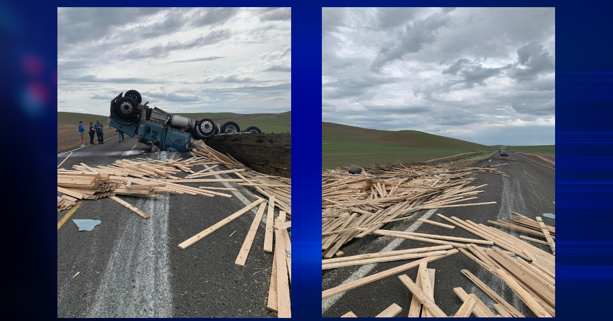 Semi-truck rolls over in Whitman County - Vimarsana News