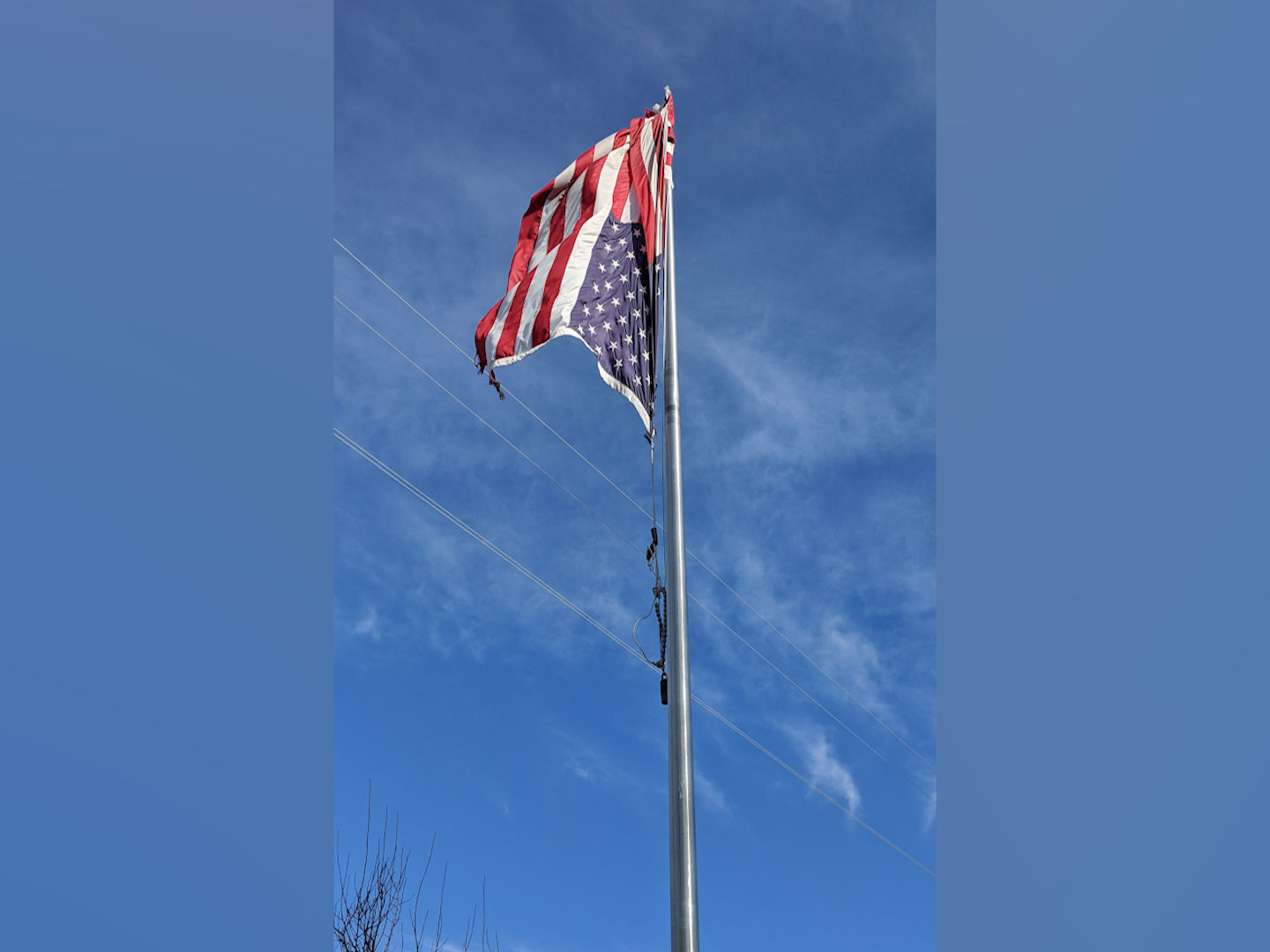 folded flag display
