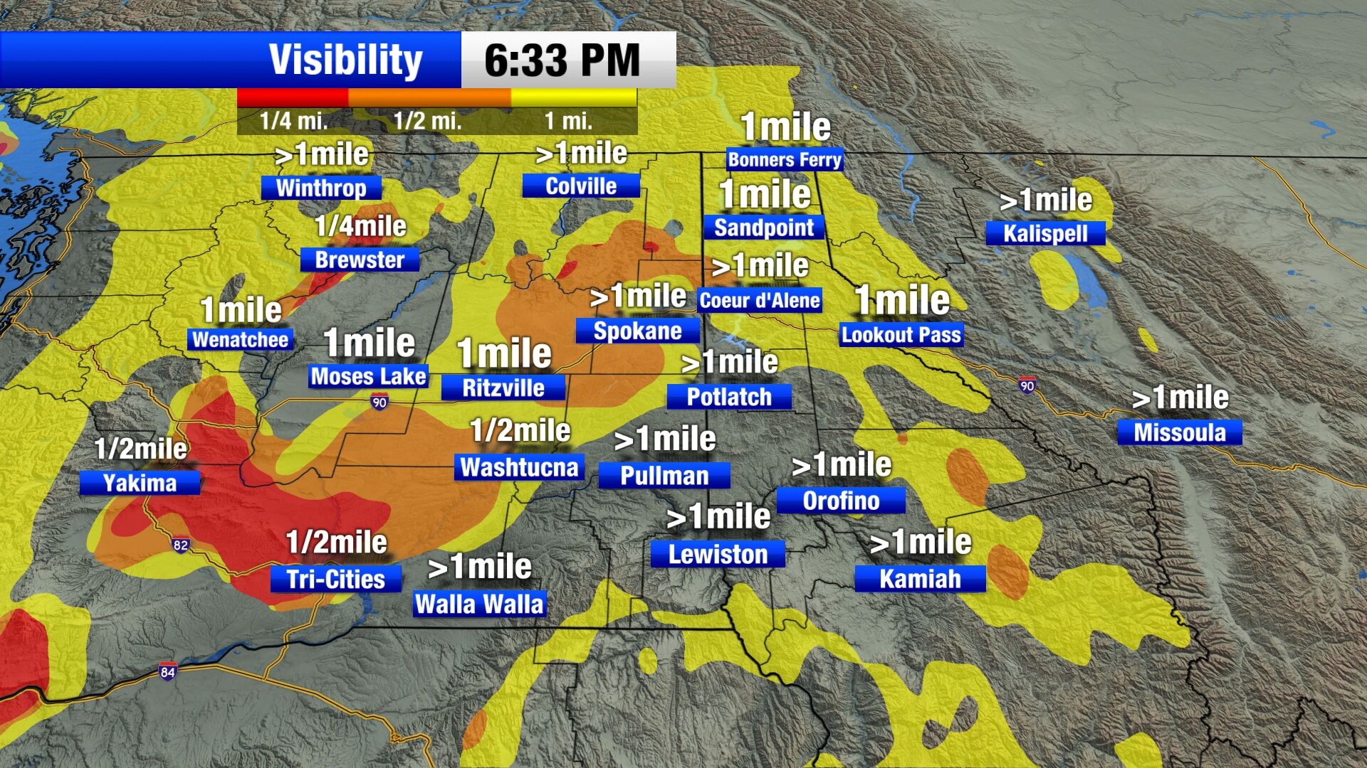 Another night with areas of dense fog throughout the Inland Northwest ...