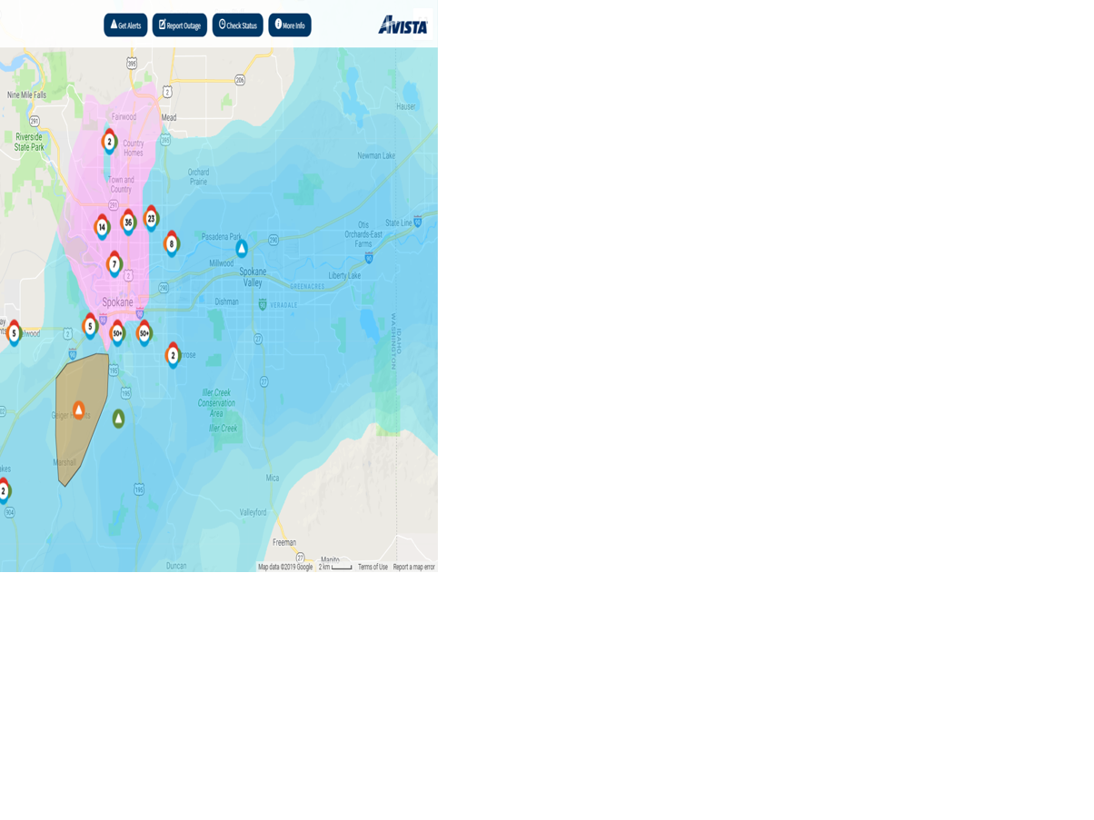 Avista Outage Map October 9