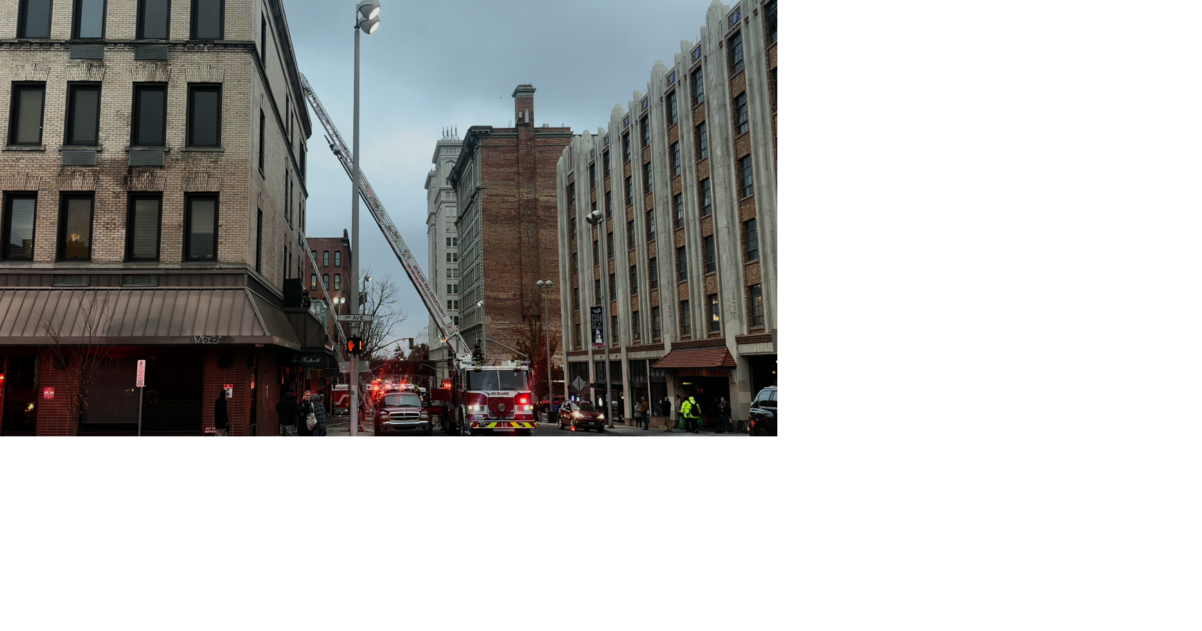 Heavy firefighter presence at Ridpath Apartments in downtown Spokane ...