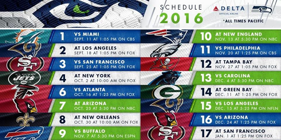 2016 NFL Schedule Announced | News | Khq.com