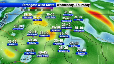 Showers and gusty winds ahead in the forecast for the Inland Northwest ...