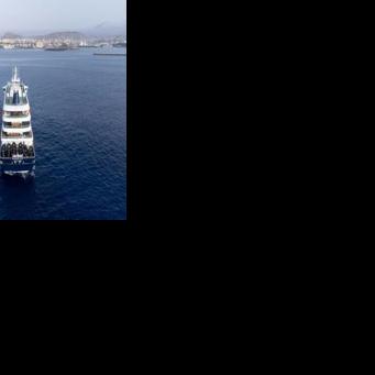 The MV Hondius sailed from Ushuaia in Argentina to Praia in Cape Verde, where it is anchored off the coast